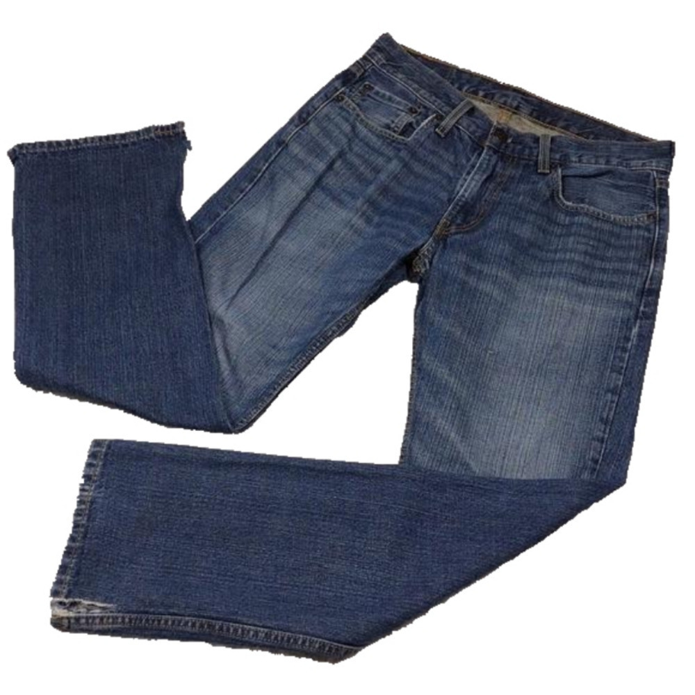 Levi's 559 Blue Medium Wash Five Pocket Mid Rise Zip Up Straight Leg Denim Jean
